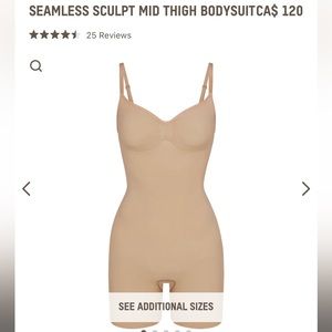 SKIMS seamless shape wear bodysuit with open gusset size large